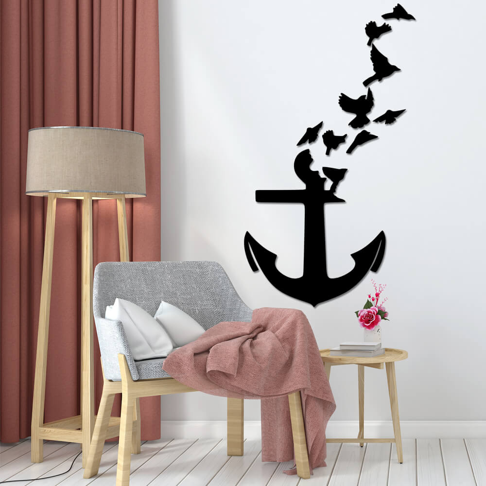 

Панно из дерева Born for Art Якорь 145х83 см Черное