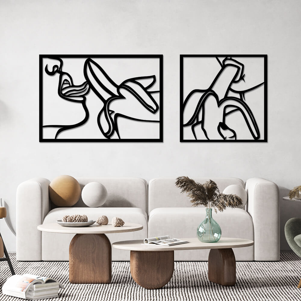 

Панно из дерева Born for Art Banana x2 115х44 см Черное