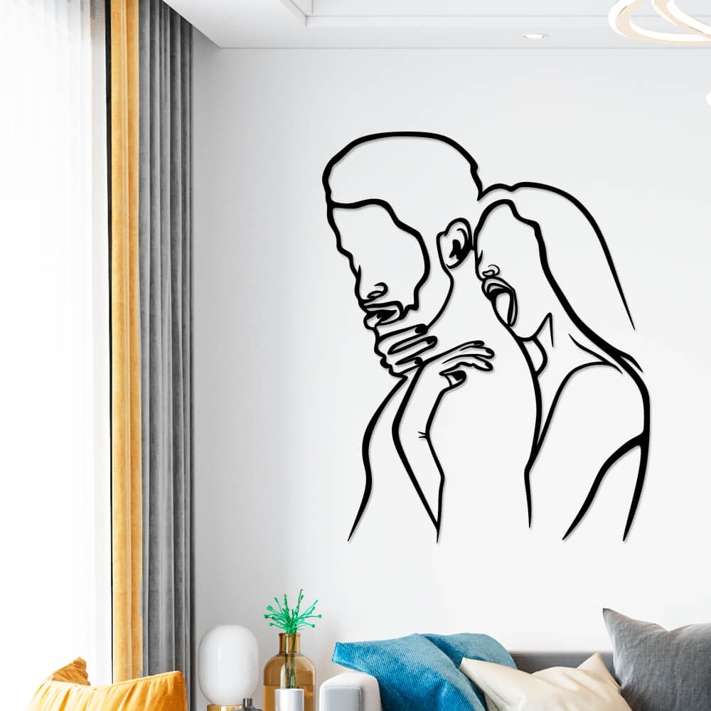 

Панно из дерева Born for Art Поцелуй мужчине 90х71 см Черное