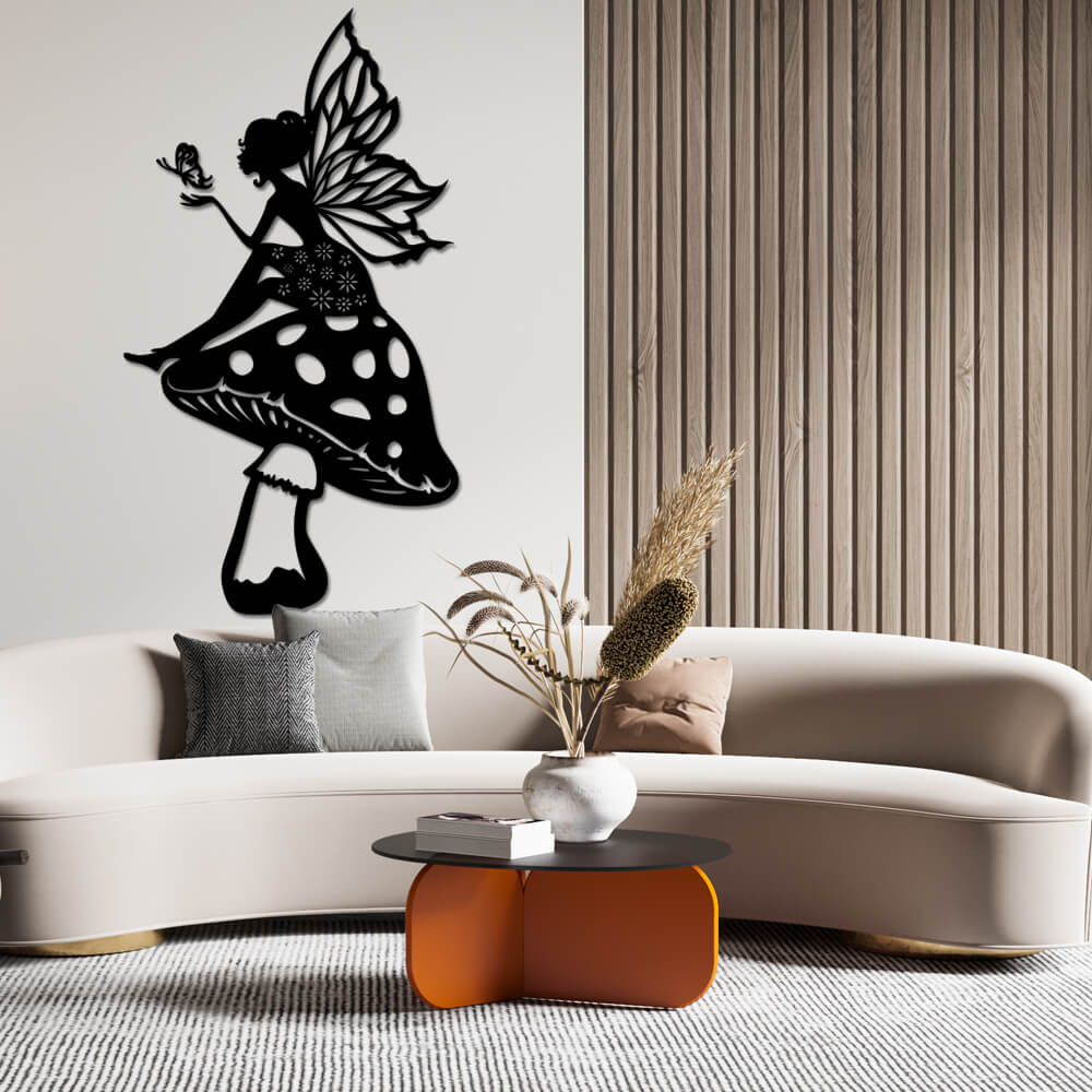 

Панно из дерева Born for Art Гриб и фея 90х49 см Черное