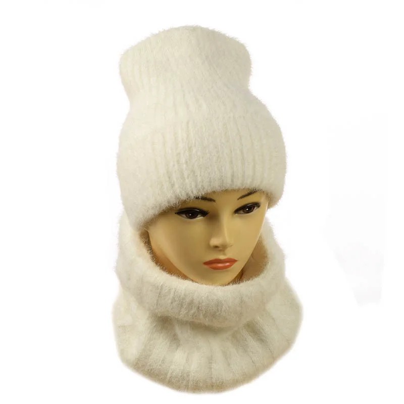 

Женский ангоровый комплект шапка + снуд STD Ukriane (Ирма) one-size Белый
