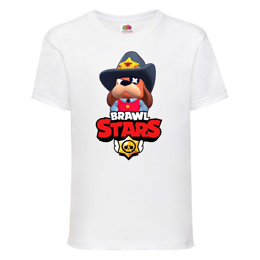 

Футболка детская Brawl Stars Colonel Ruffs Sheriff (Бравл Старс Генерал Гавс Шериф) белая 140 см