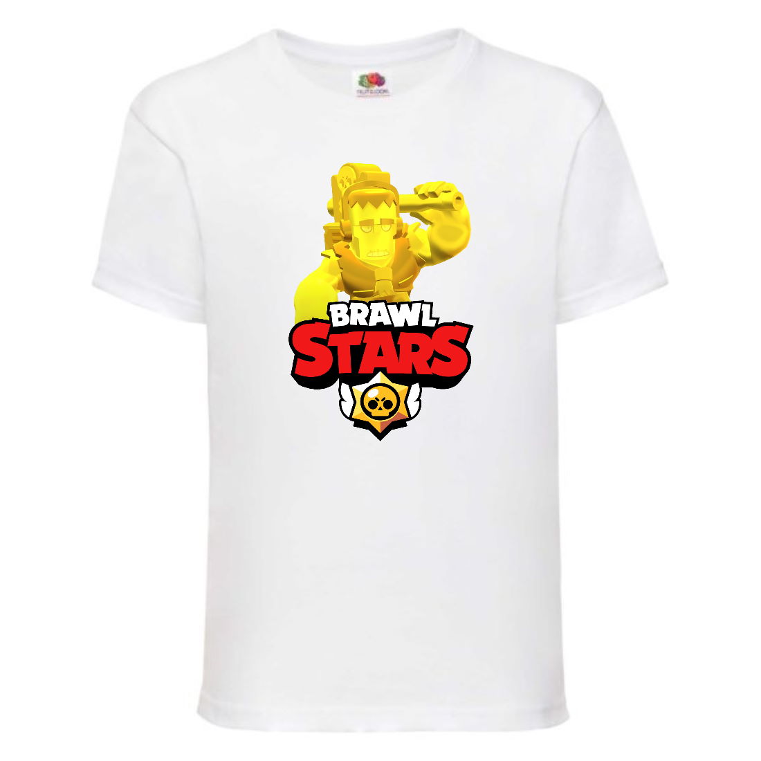 

Футболка детская Brawl Stars Frank Gold (Бравл Старс Фрэнк Золотой) белая 128 см