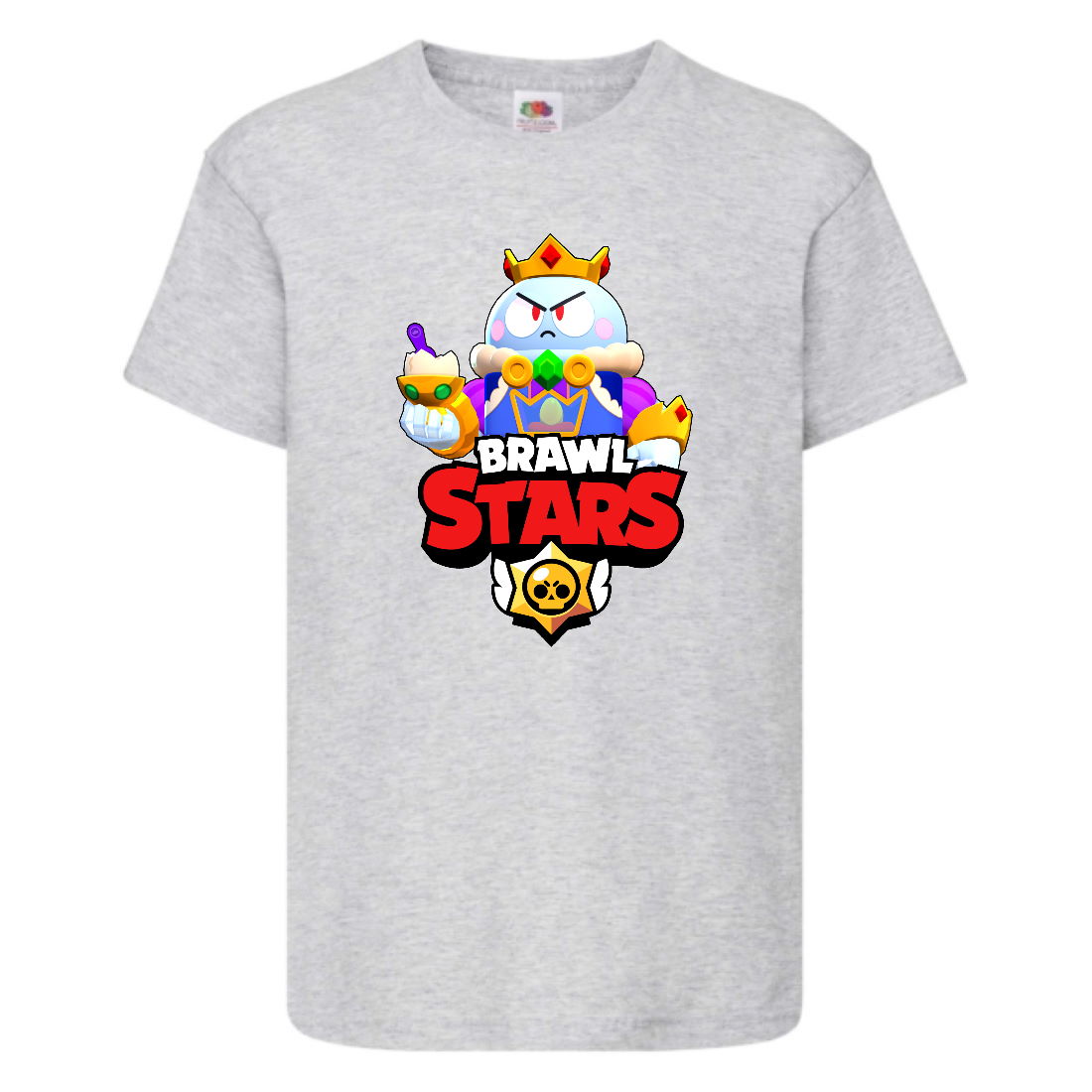 

Футболка детская Brawl Stars Lou King (Бравл Старс Лу Король) серая 164 см