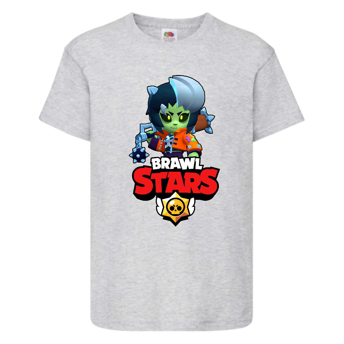 

Футболка детская Brawl Stars Bibi Zombie (Бравл Старс Биби Зомби) серая 152 см