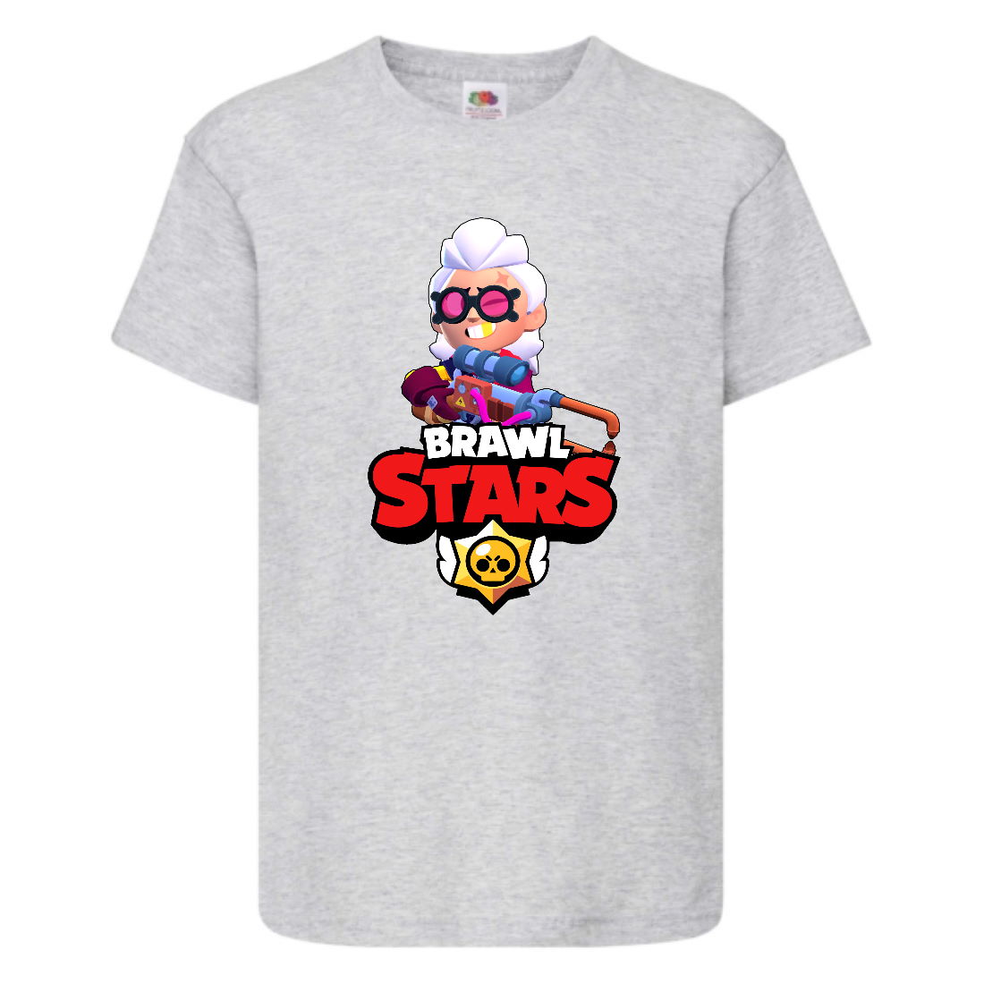 

Футболка детская Brawl Stars Belle (Бравл Старс Бэлль) серая 128 см