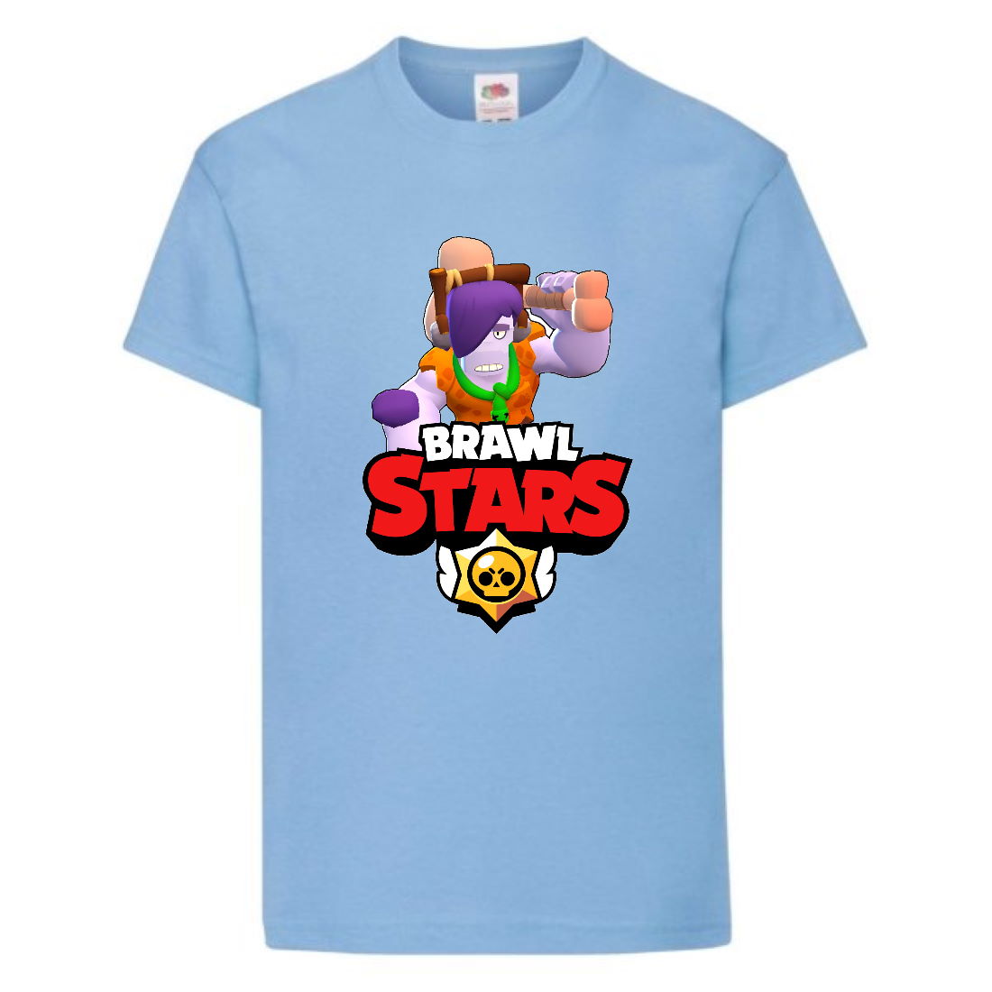 

Футболка детская Brawl Stars Caveman Frank (Бравл Старс Фрэнк Пещерный) голубая 128 см