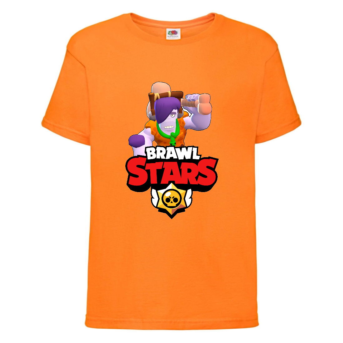 

Футболка детская Brawl Stars Caveman Frank (Бравл Старс Фрэнк Пещерный) оранжевая 140 см