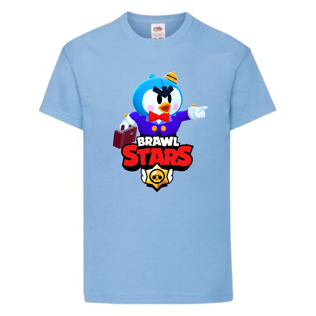 

Футболка детская Brawl Stars Mr. P (Бравл Старс Мистер П) голубая 140 см