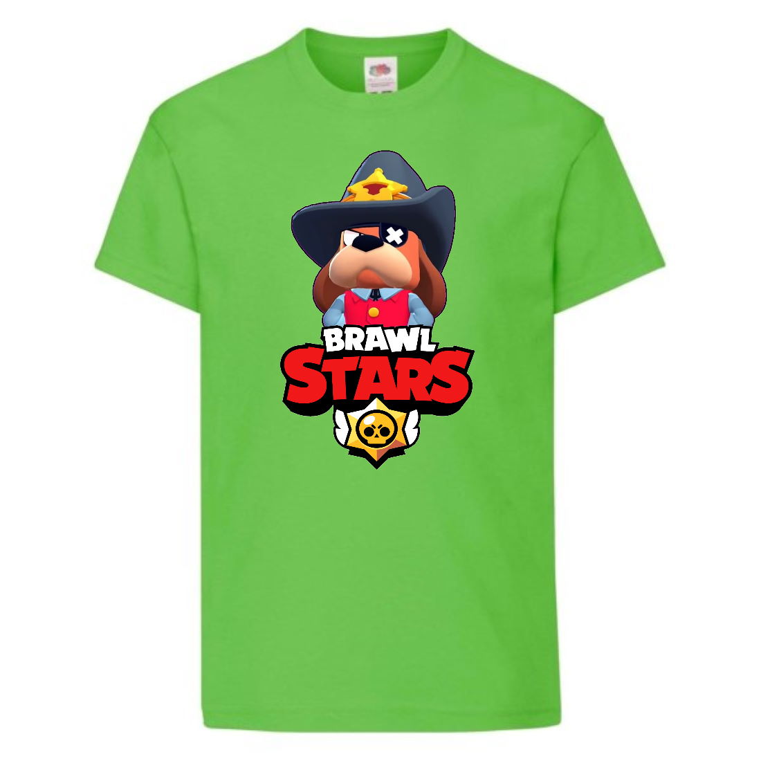 

Футболка детская Brawl Stars Colonel Ruffs Sheriff (Бравл Старс Генерал Гавс Шериф) светлозеленая 116 см