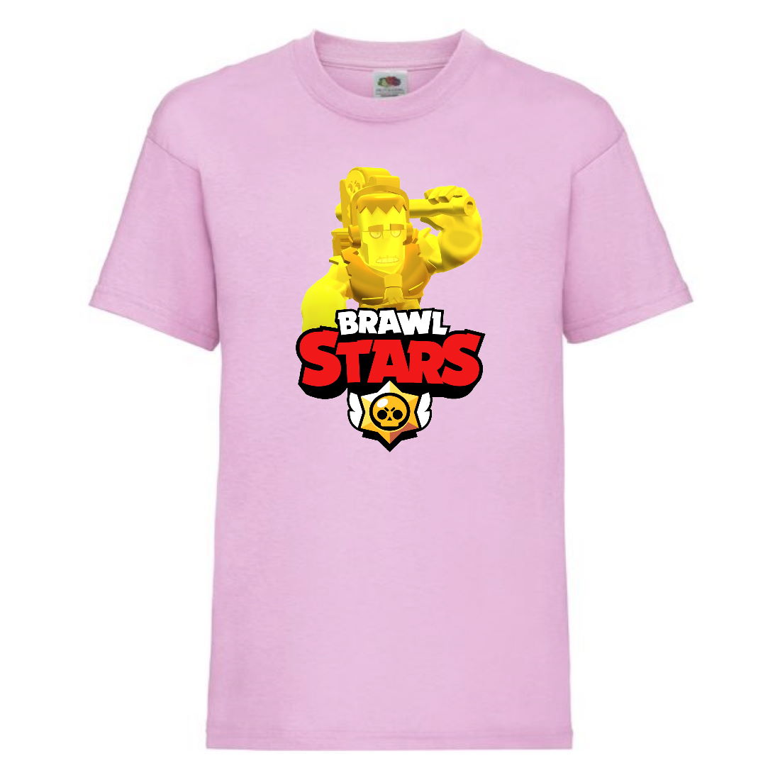 

Футболка детская Brawl Stars Frank Gold (Бравл Старс Фрэнк Золотой) розовая 104 см