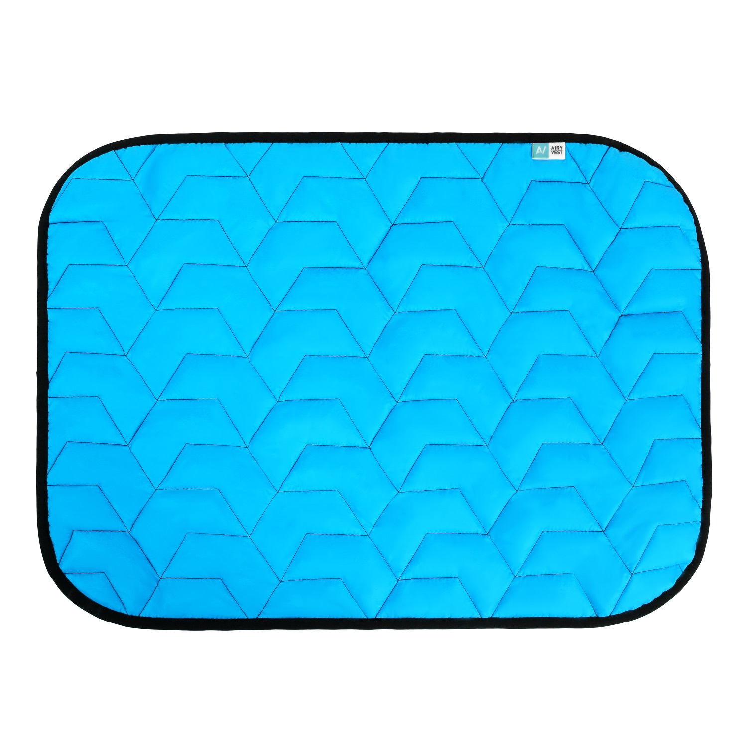

Подстилка для собак AiryVest размер L, 100х70 см, голубая/черная (0087)