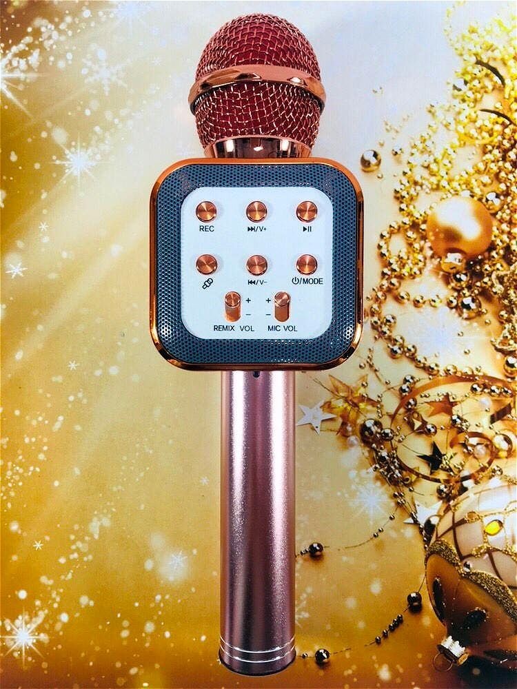 

Микрофон Bluetooth для караоке беспроводной Wster WS 1818 функция изменения голоса Rose Gold