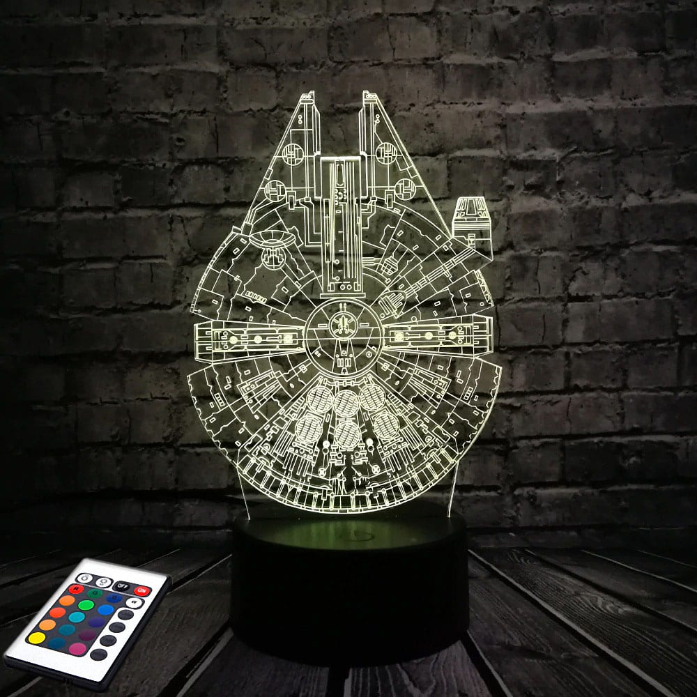

3D светильник с пультом и аккумулятором 3D Lamp Сокол тысячелетия (LP-2872)
