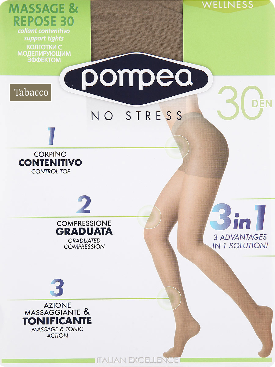 

Колготки Pompea Massage&Repose 30 Den  р Tabacco, Колготки Pompea Massage&Repose 30 Den 3 р Tabacco