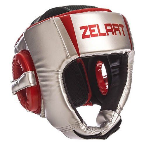 

Шлем боксерский открытый BO-1324 Zelart L Серебряно-красный (37363083)