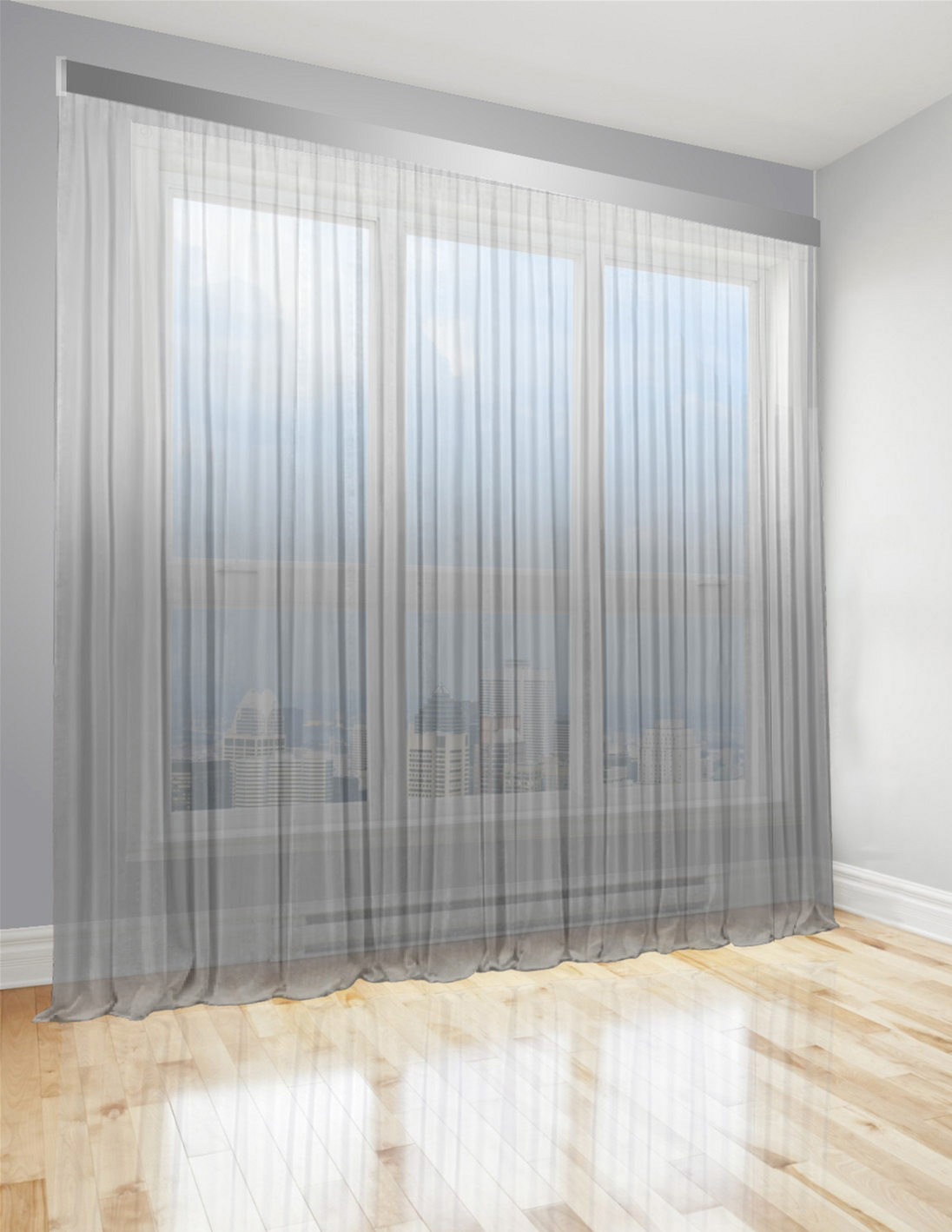 

Тюль Di&Di Градиент Батист прозрачный 250х250 переход от Светло-серого в Белый