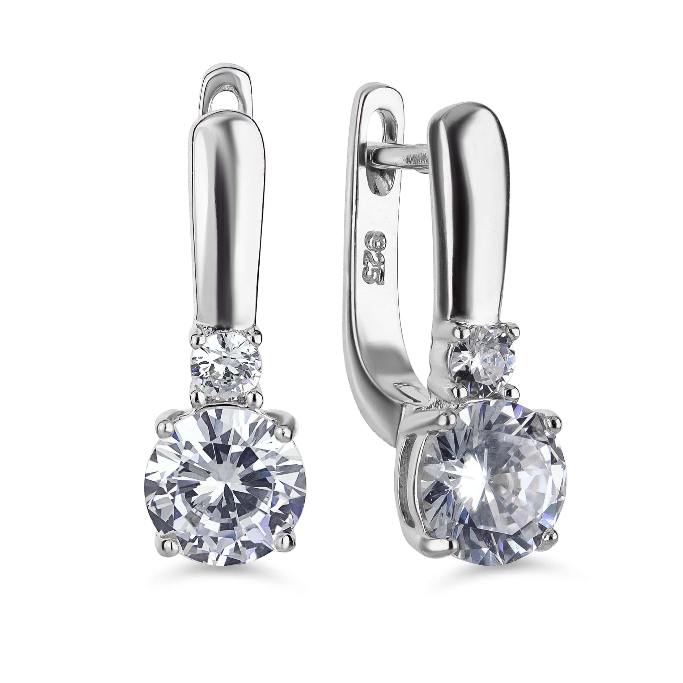 

Серебряные серьги классика со вставками циркония КАМЕЯ 28200822.146.003518s