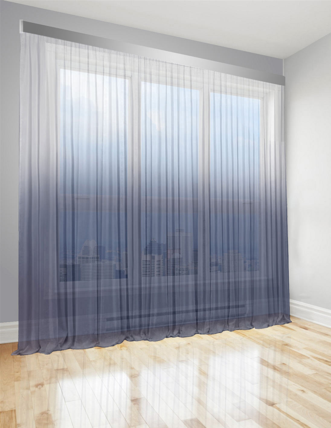 

Тюль Di&Di Градиент Батист прозрачный 500х275 переход от Серо-голубого в Белый