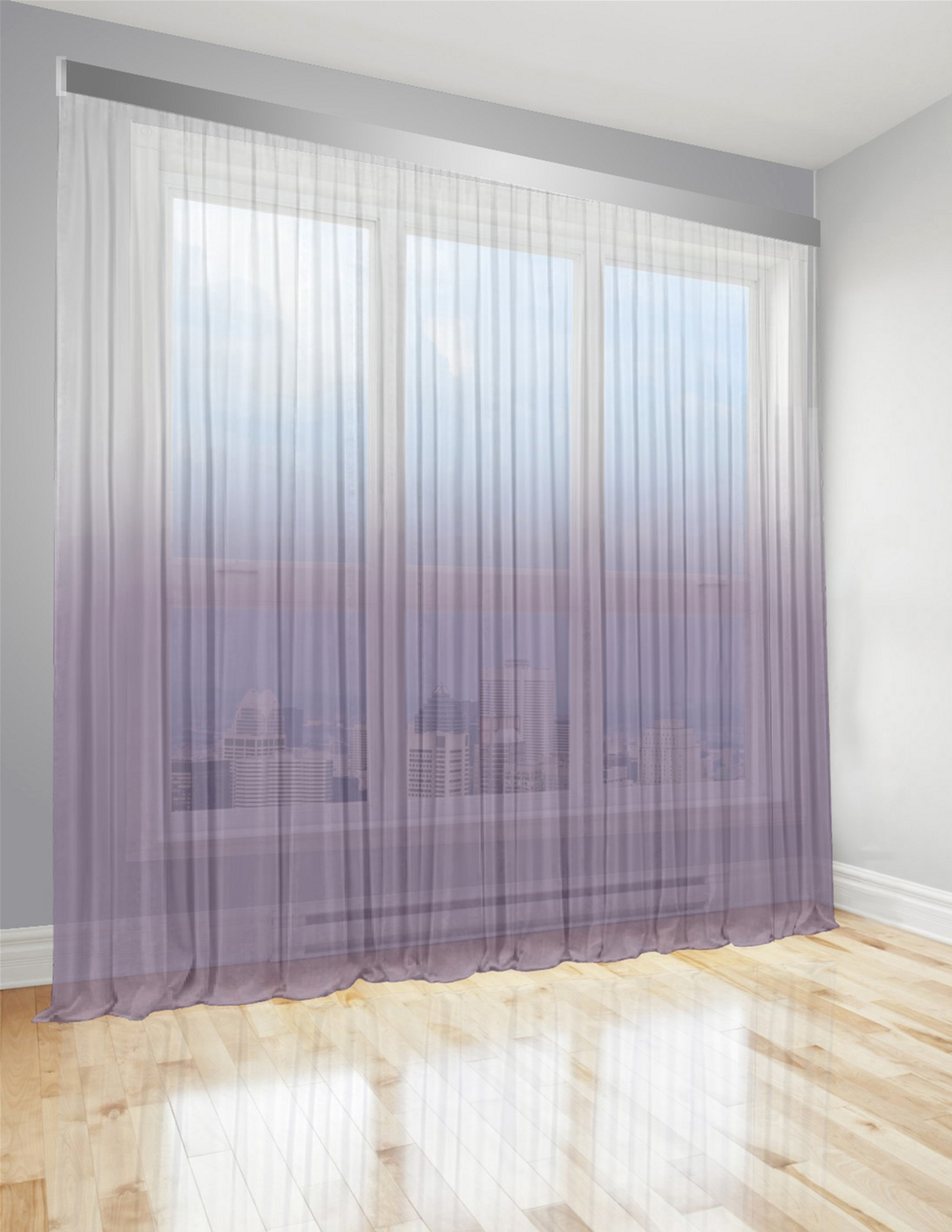 

Тюль Di&Di Градиент Батист прозрачный 250х270 переход от Сиреневого в Белый