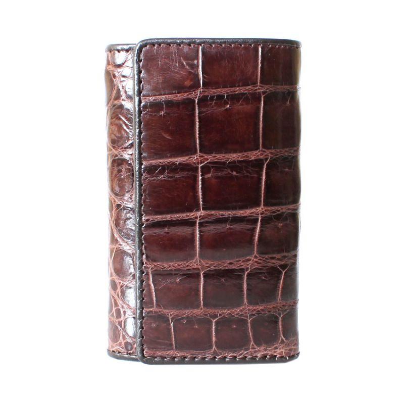 

Ключница из натуральной натуральной кожи крокодила, цвет коричневый SS 043 B Brown