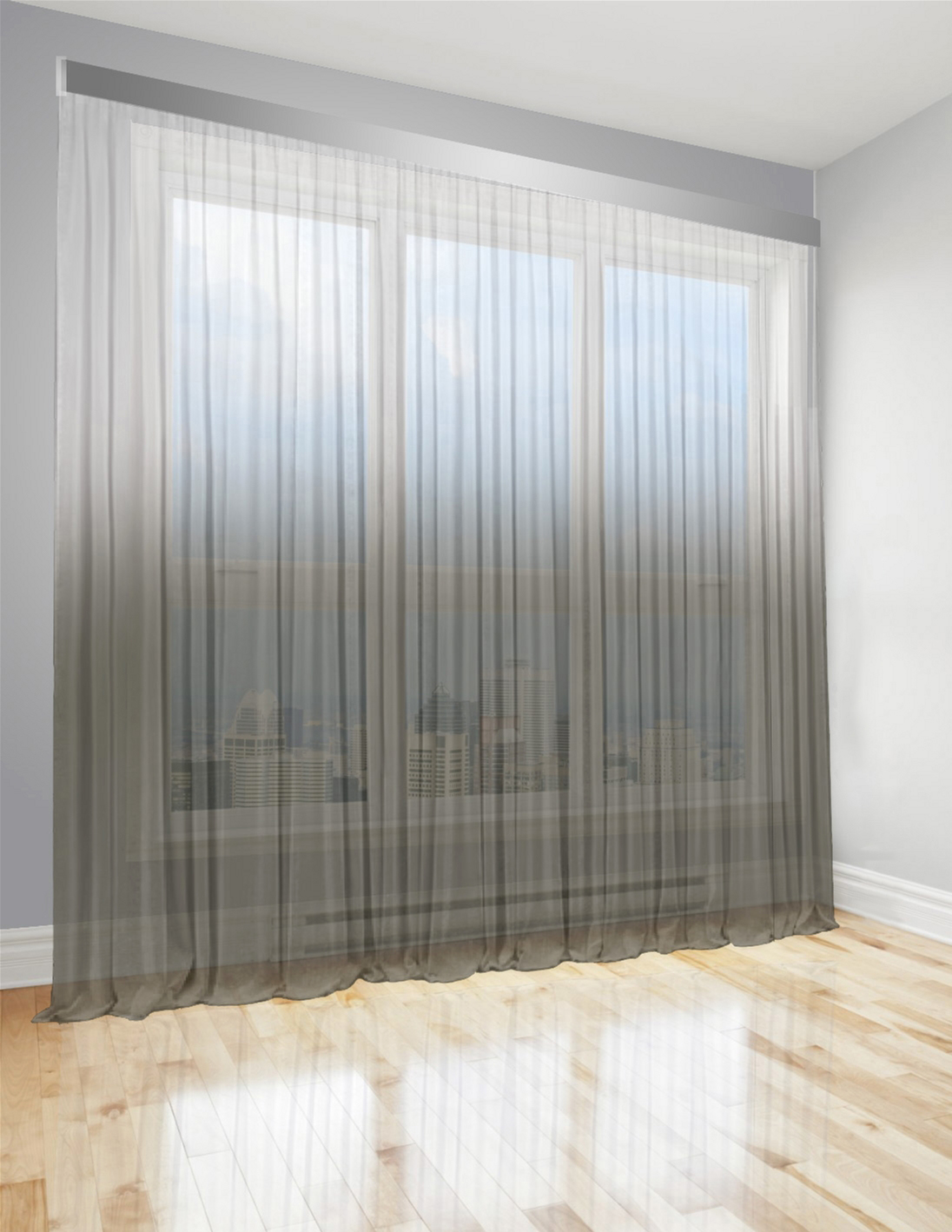 

Тюль Di&Di Градиент Батист прозрачный 500х240 переход от Хаки в Белый