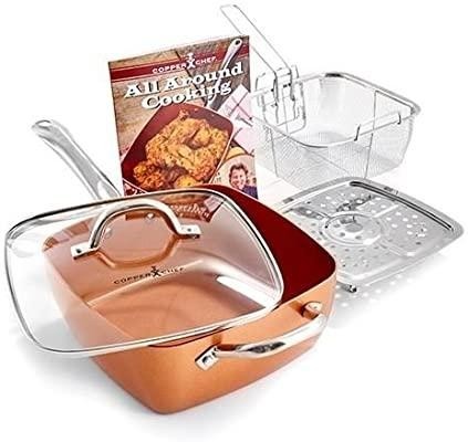 

Сковородка-фритюрница пароварка TOP Kitchen BN-8001 8 в 1 антипригарная глубокая с крышкой