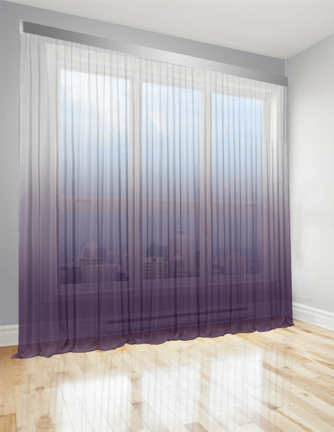 

Тюль Di&Di Градиент Батист прозрачный 500х280 переход от Фиолетового в Белый