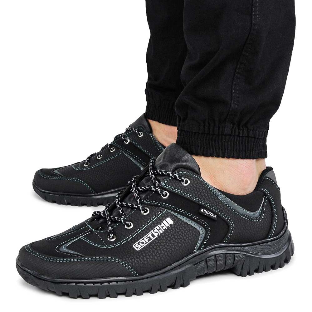

Кроссовки Kindzer SoftShell мужские демисезонные черные кожзам 42 р. - 28 см 1370186142
