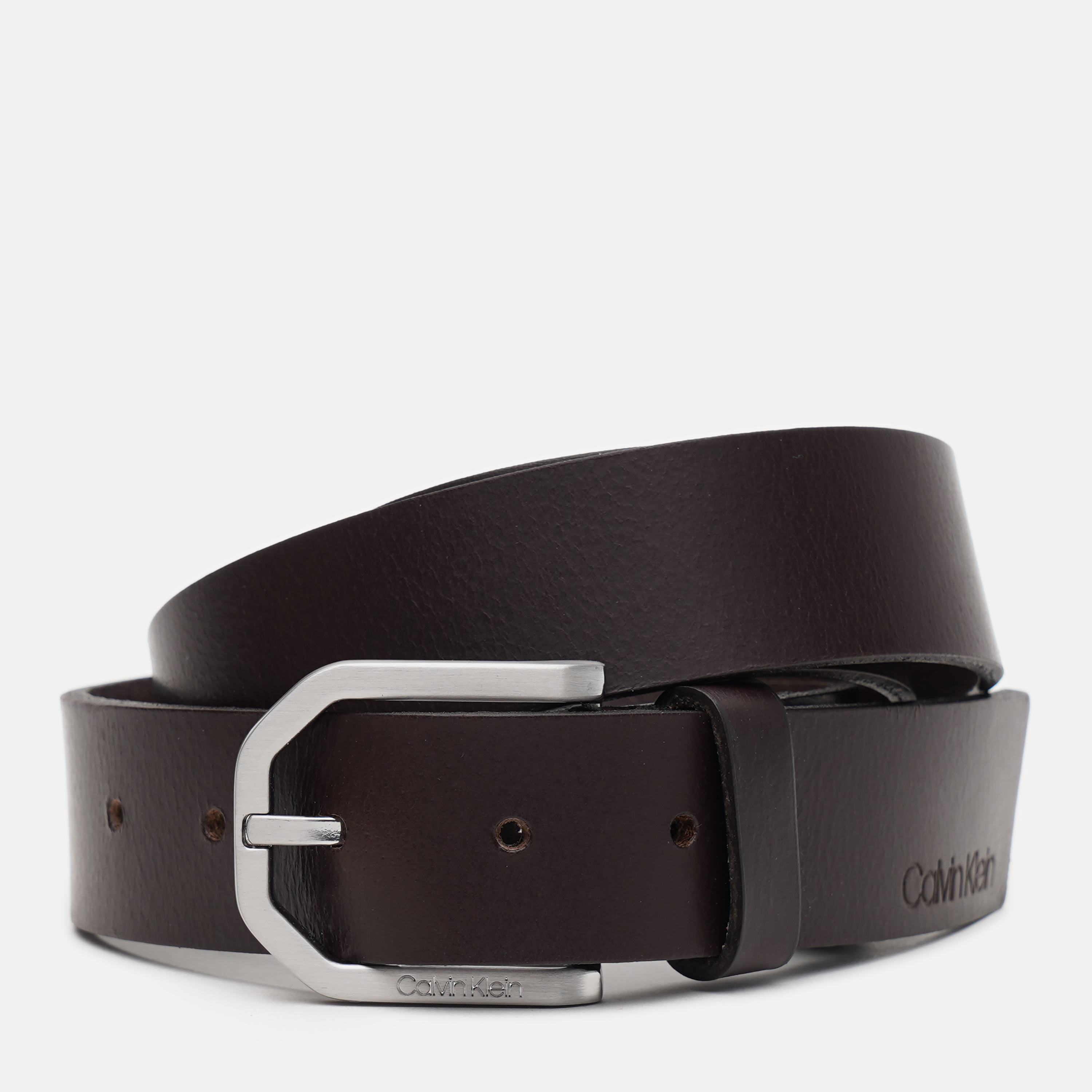 

Мужской ремень кожаный Calvin Klein Jeans Essential Plus Faceted 35mm K50K507106-GE7 90 см Dark Brown