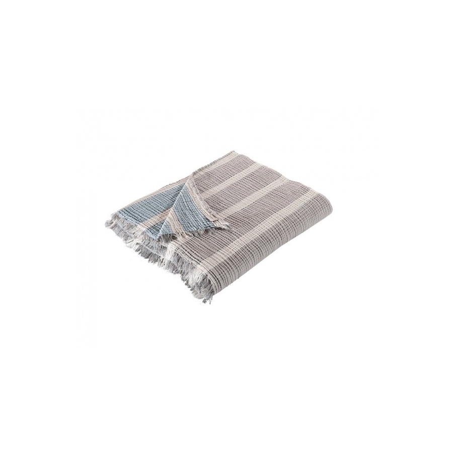 

Плед накидка Buldans Quatro beige lead blue бежевый голубой 220*240 (svt-2000022259903)