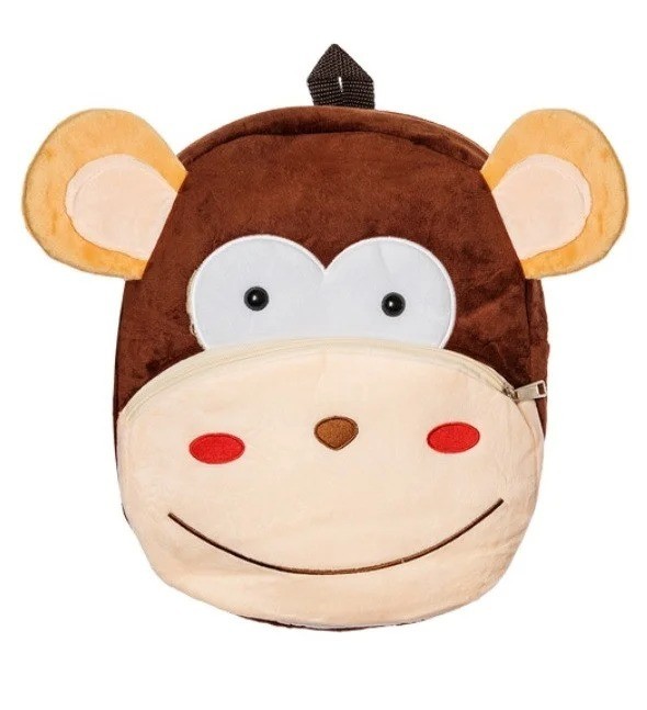 

Рюкзак детский KAKOO Мартышка BG8019 плюшевый