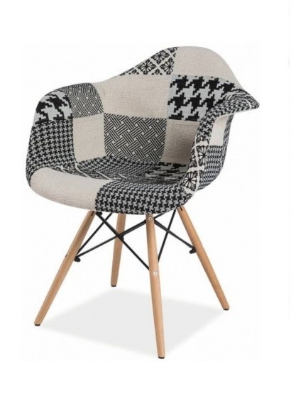 

Стул LYMEL PATCHWORK черно-белая ткань пэчворк 620x620x810 мм