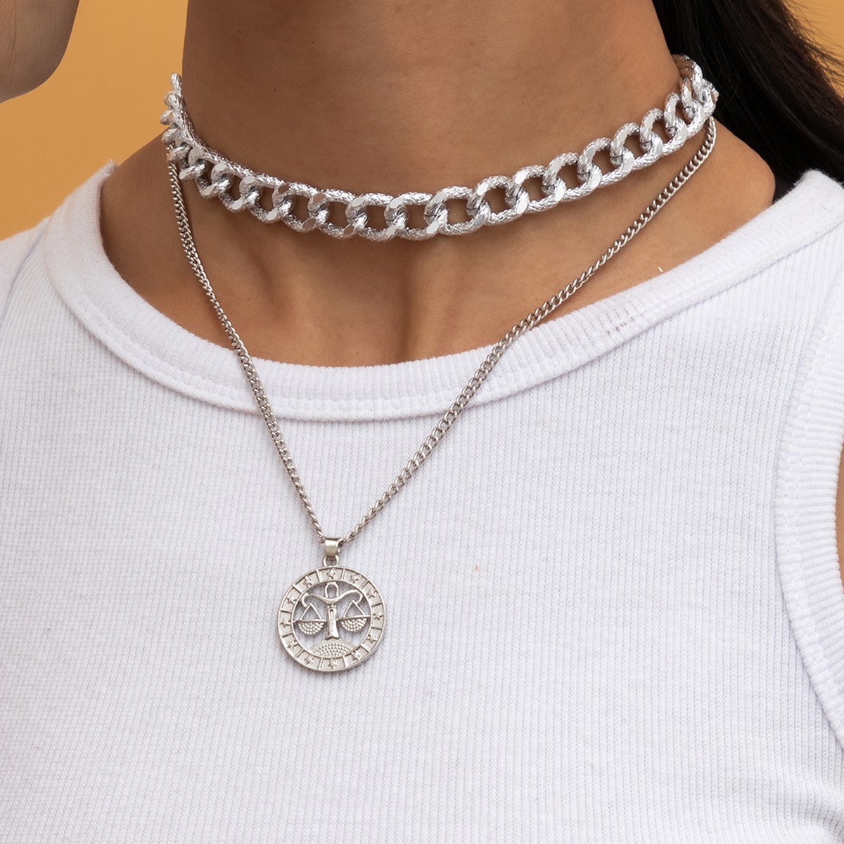

Цепочка двухслойная Анна Ясеницкая "Charm" серебристый, 2 шт