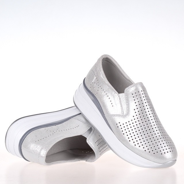 

Женские сникеры Allshoes 212-19166 36 Серебристые