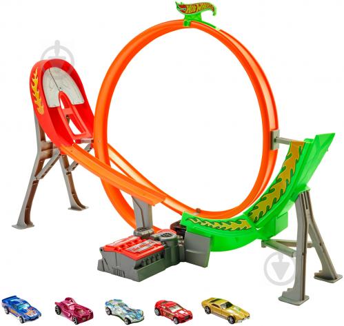 

Трек Хот Вилс Безумный форсаж с 5 машинками Hot Wheels Power Shift Raceway Track