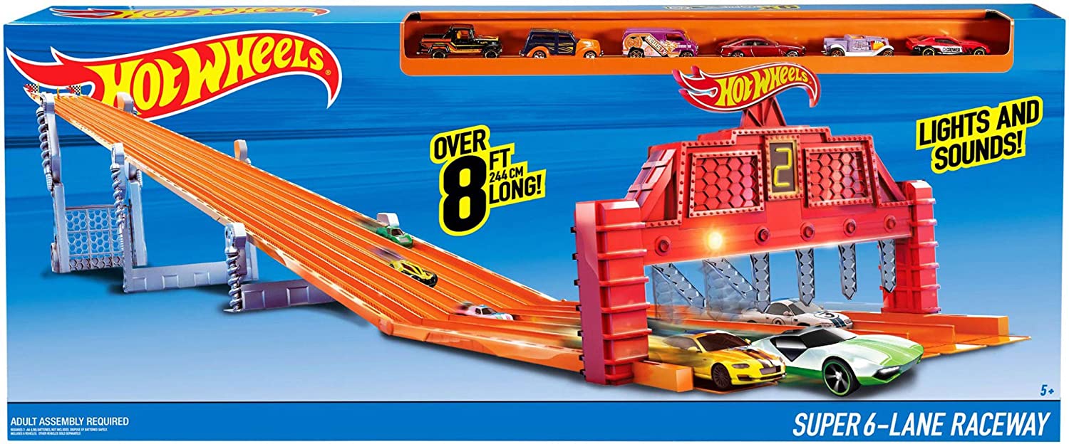 hot wheels super six lane raceway