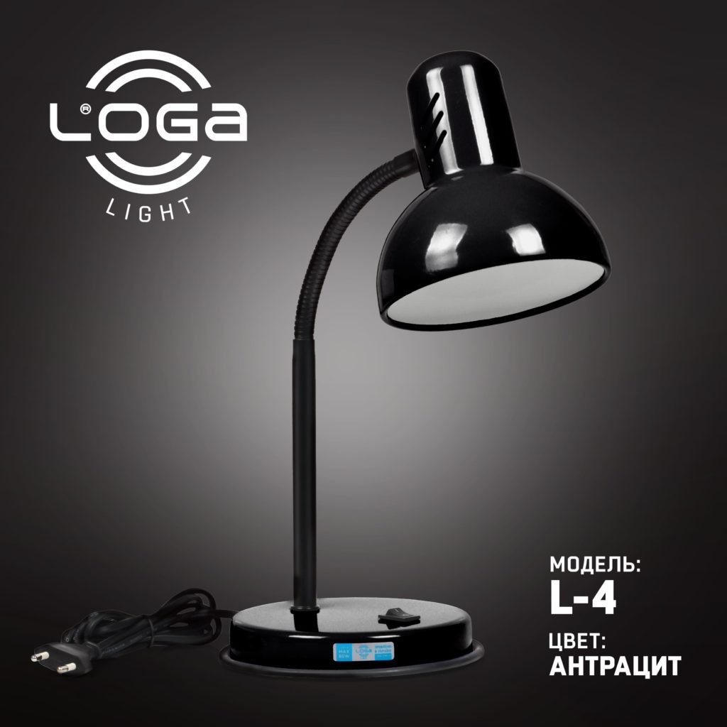 

Лампа настольная LOGA Е-27 Антрацит L-04