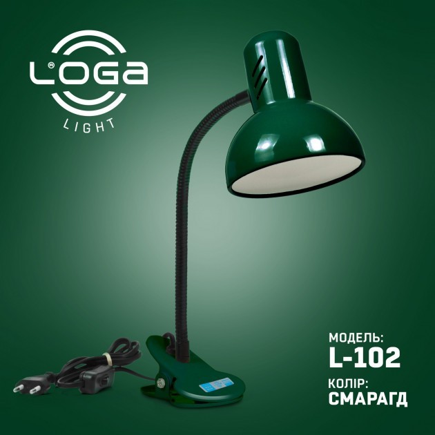 

Лампа-прищепка LOGA 60 Вт Е27 Изумруд L-102