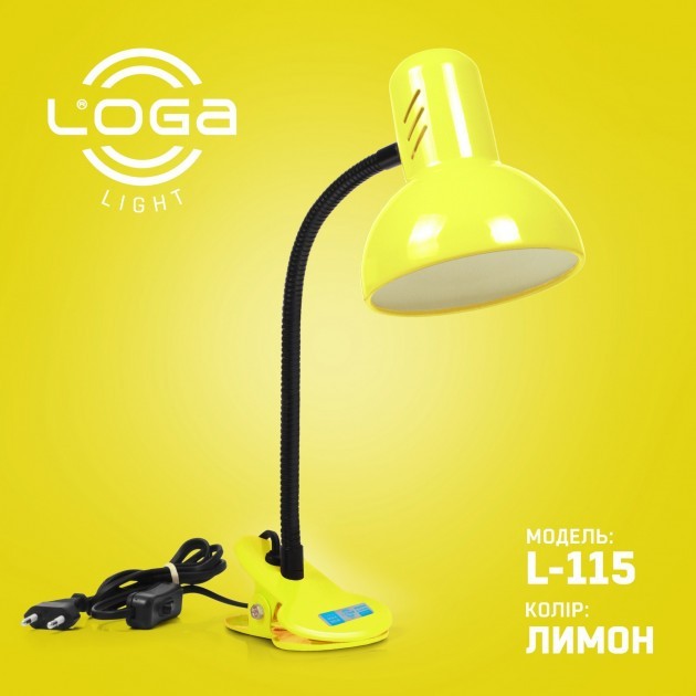 

Лампа-прищепка LOGA 60 Вт Е27 Лимон L-115