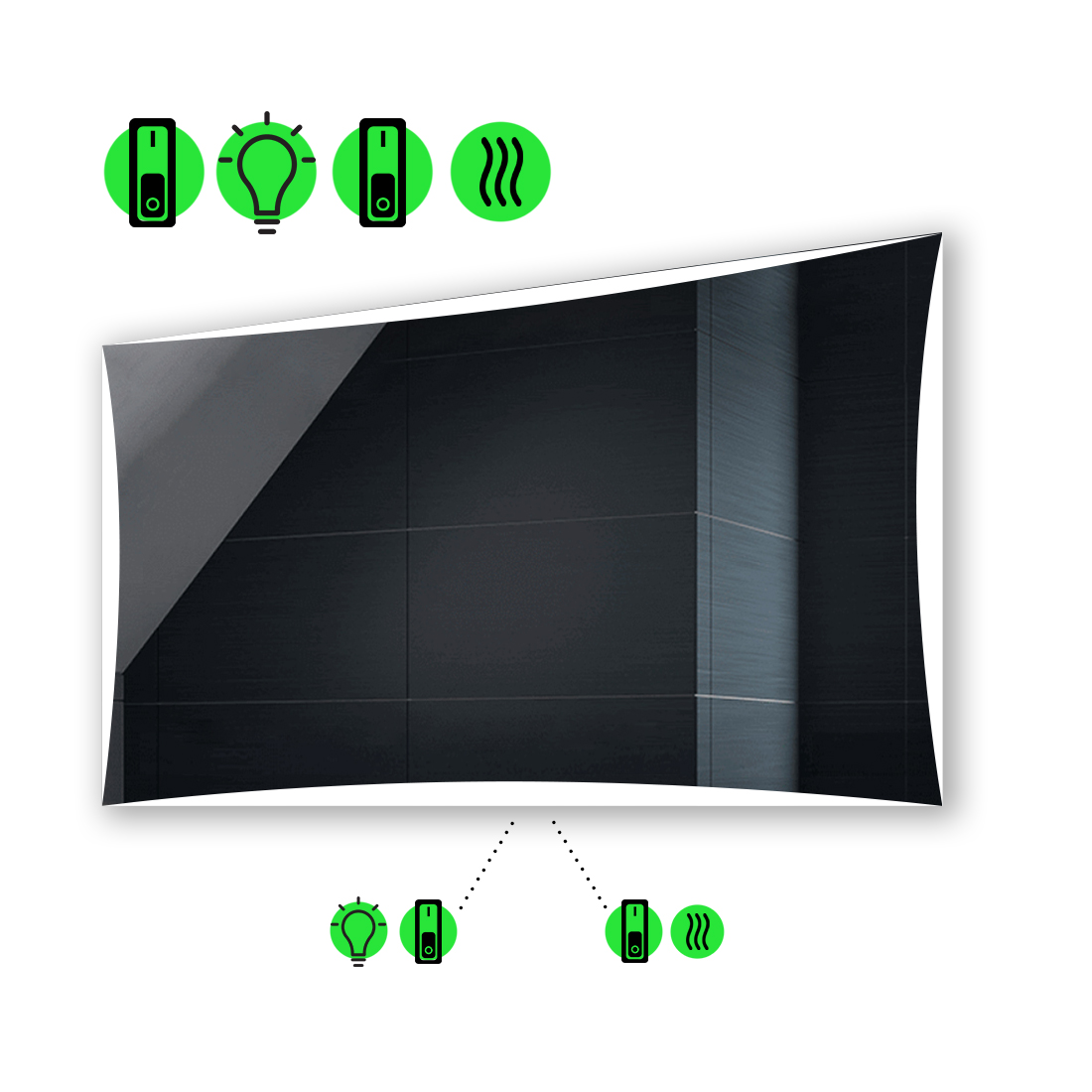 

Зеркало Amado с Led-подсветкой, с двумя механическими выключателеми 80x60 см