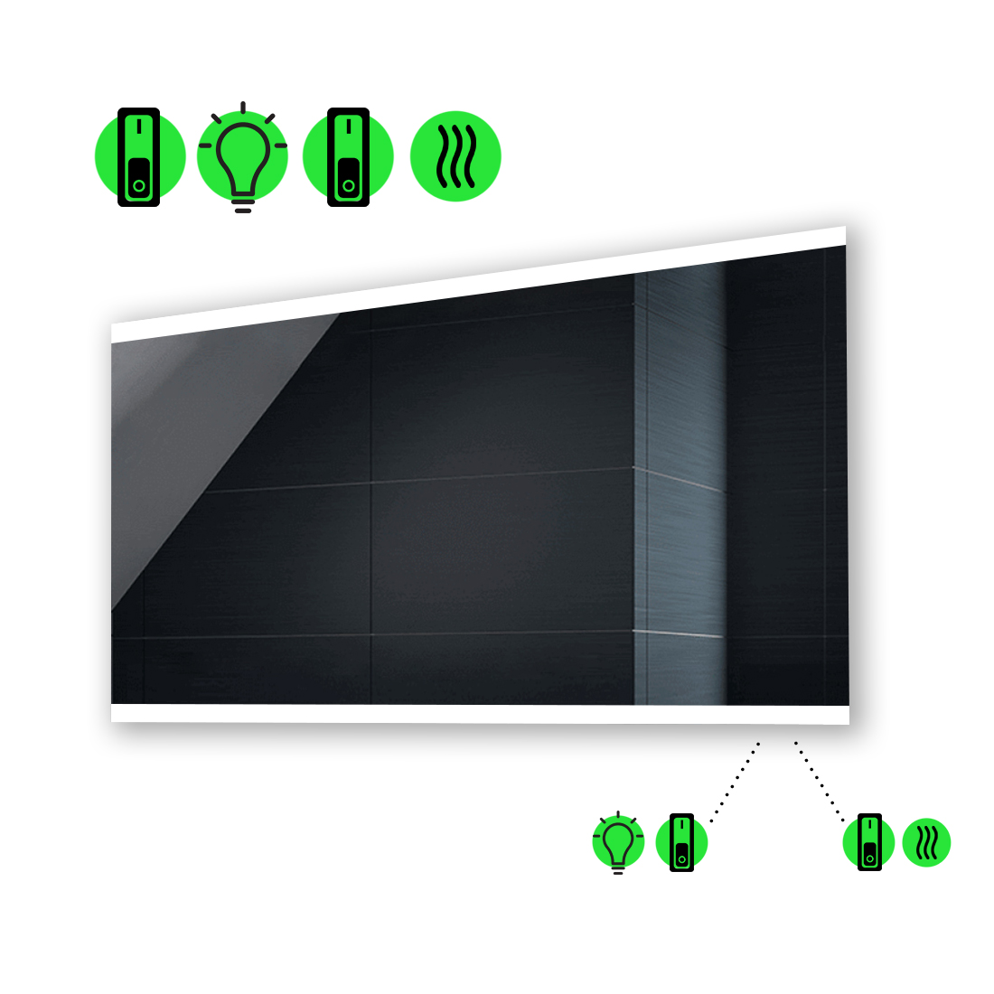 

Зеркало Ines с Led-подсветкой, с двумя механическими выключателеми 80x60 см