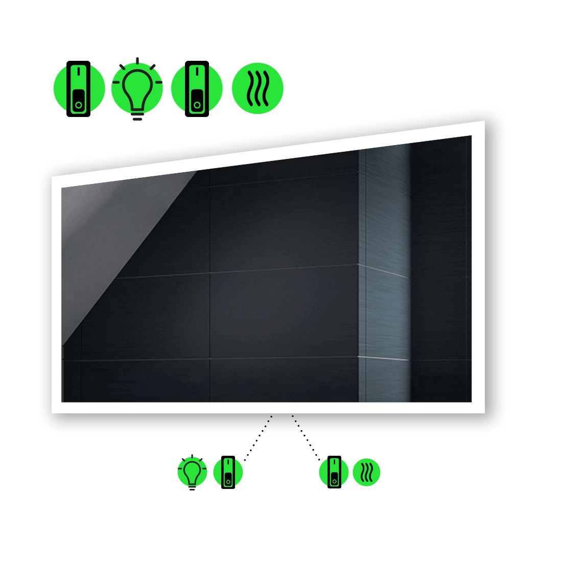 

Зеркало Simphony с Led-подсветкой, с двумя механическими выключателеми 80x60 см