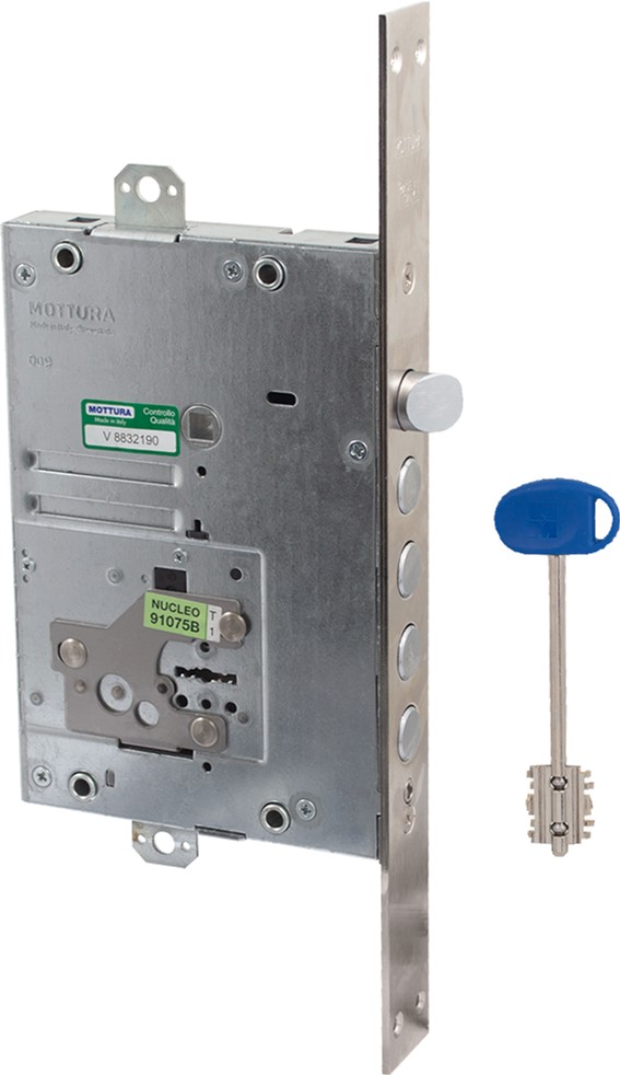 

Замок Mottura 52J535G8B05DCWM 4-риг. с защ, ручкой, правый кл 6 см