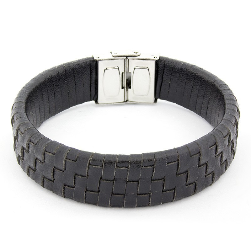 

Браслет Steel Story из медицинской стали 316L и экокожи, БСК-1726