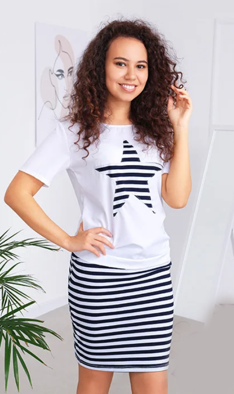 

Женский костюм с юбкой GF007440 р44 белый