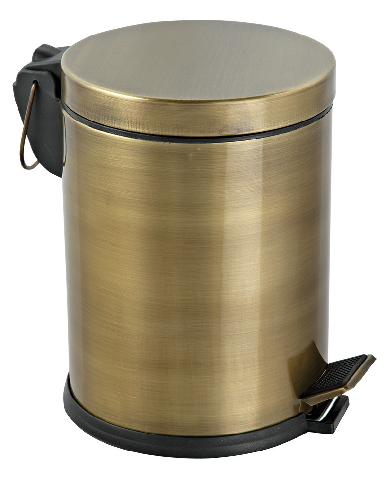 

Комплект EFOR: Ведро для мусора с педалью 5Л + ершик для унитаза, цвет антик