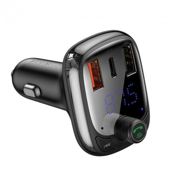 

Автомобильное ЗУ Baseus S-13 Bluetooth FM Launcher 2USB + Type-C CCTM-B01