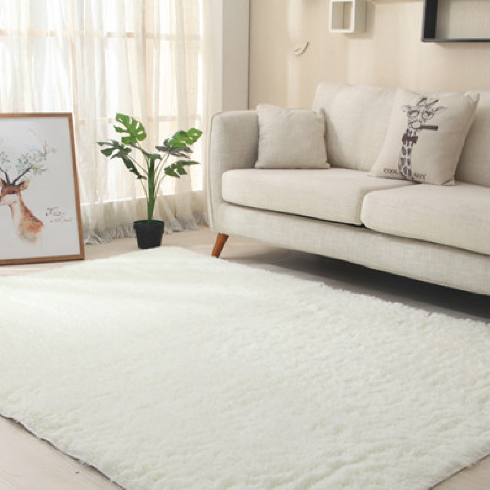 

Ковер с длинным ворсом в спальню, гостиную, зал 120х160 см Белый L0006.1.3