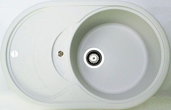 

Кухонна мийка Adamant SHELL 775х495х200, з сифоном, 01 білий